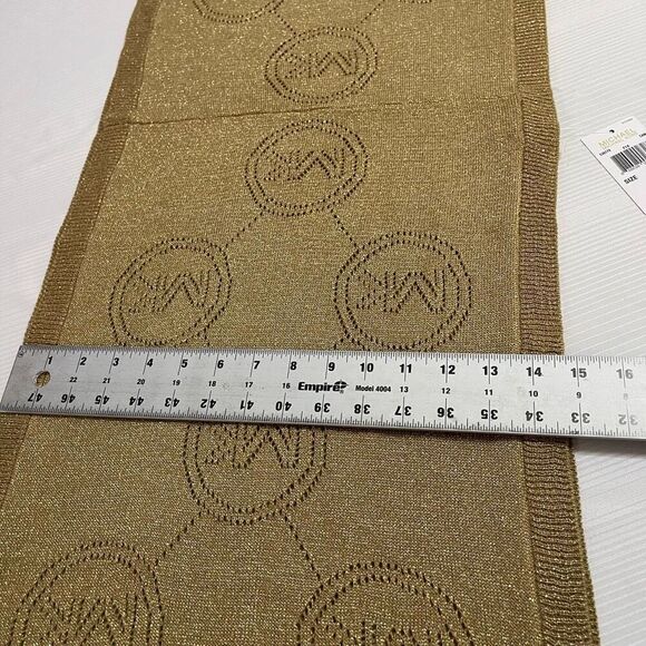 NWT Michael Kors Tan/Light Brown Logo Patterned Infinity Scarf NEW - Picture 4 of 6